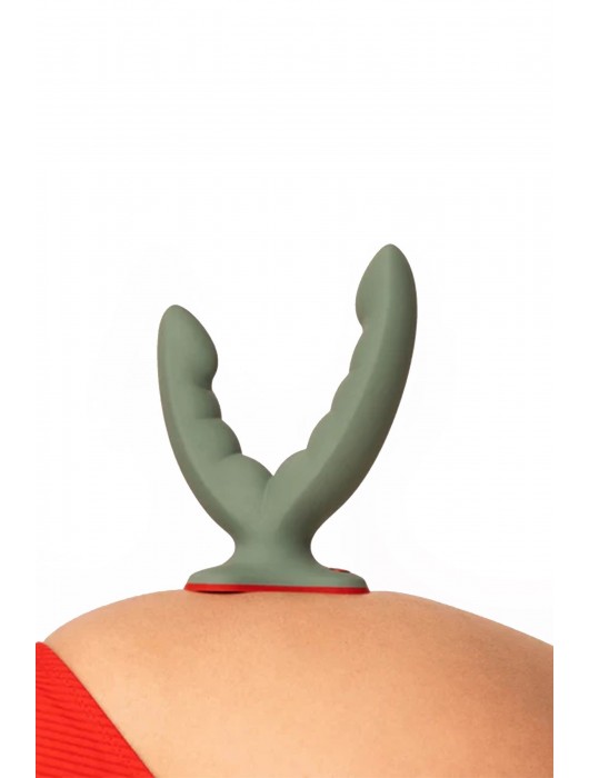 Оливковый двойной фаллоимитатор Ryde - 12,3 см. - Fun Factory