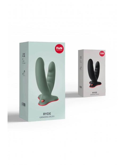 Оливковый двойной фаллоимитатор Ryde - 12,3 см. - Fun Factory