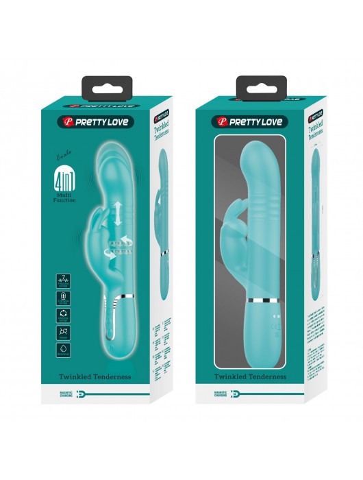 Мятный вибратор Coale с ротацией бусин и возвратно-поступательными движениями - 22,6 см. - Baile