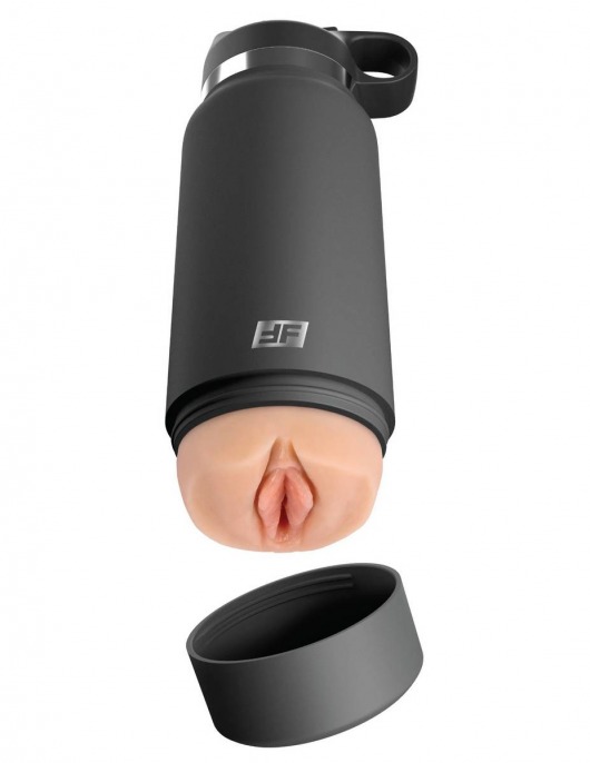 Серый мастурбатор в виде бутылки F*ck Flask - Pipedream - в Мурманске купить с доставкой