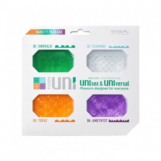 Набор из 4 мастурбаторов-стимуляторов Tenga Uni Variety Pack - Tenga - в Мурманске купить с доставкой