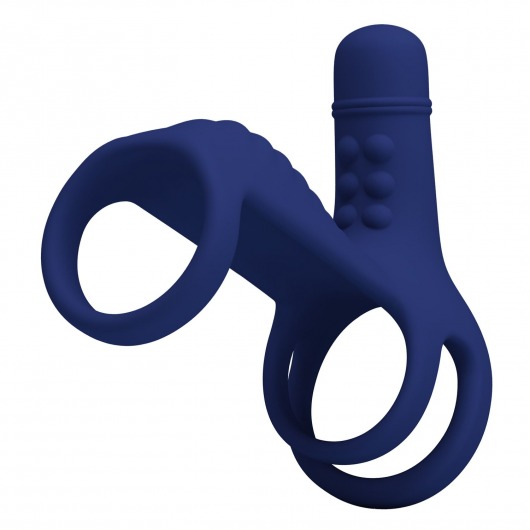 Синяя вибронасадка на пенис Vibrating Penis Sling - Baile - в Мурманске купить с доставкой