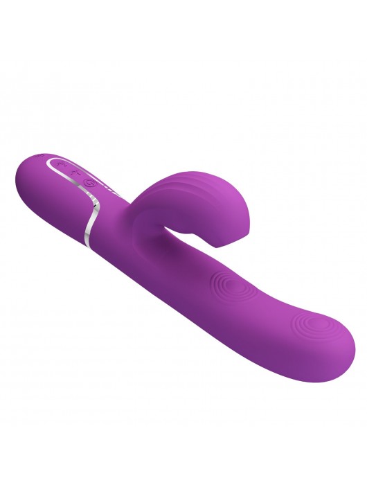 Фиолетовый вибратор с клиторальным отростком Perdita - 22,8 см. - Baile