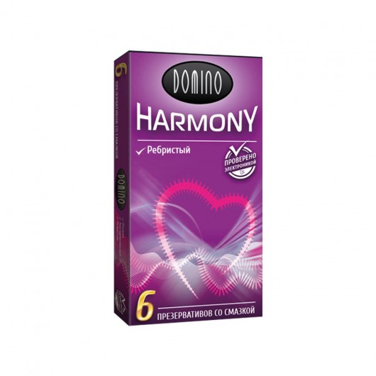 Презервативы с рёбрышками Domino Harmony - 6 шт. - Domino - купить с доставкой в Мурманске