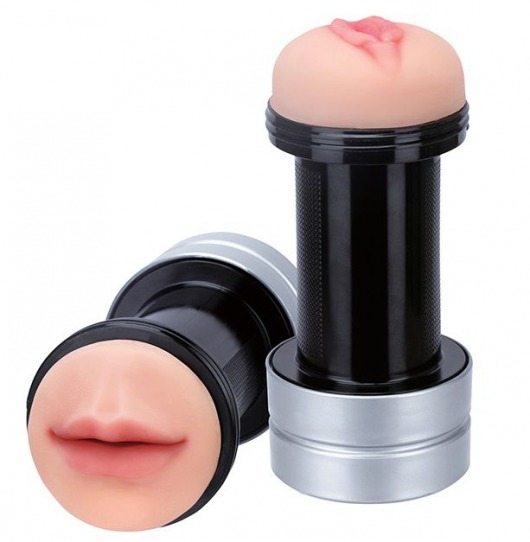 Двусторонний мастурбатор REALSTUFF 2 IN 1 HUMMER MOUTH   VAGINA - ротик и вагина - Dream Toys - в Мурманске купить с доставкой