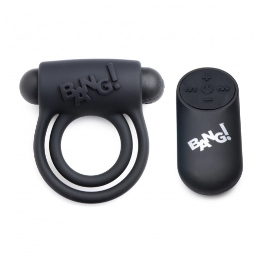 Черное эрекционное виброкольцо 28X Remote Control Vibrating Cock Ring   Bullet - XR Brands - в Мурманске купить с доставкой