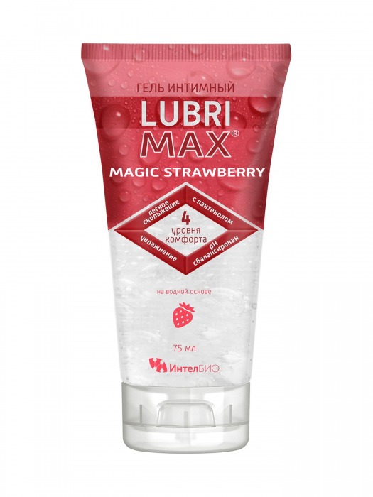 Интимный гель-смазка на водной основе Lubrimax Magic Strawberry - 75 мл. - ИнтелБИО - купить с доставкой в Мурманске