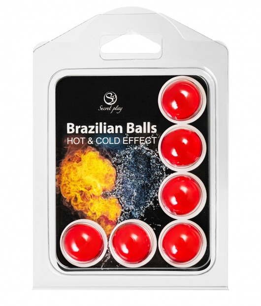 Набор из 6 шариков с массажным маслом Brazilian Balls с охлаждающим и разогревающим эффектом - Secret Play - купить с доставкой в Мурманске