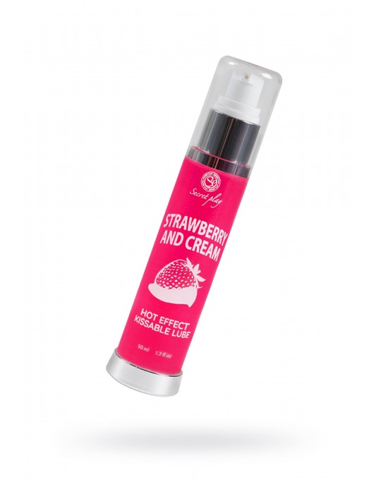 Массажное масло 2-в-1 с разогревающим эффектом и вкусом клубники со сливками - 50 мл. - Secret Play - купить с доставкой в Мурманске