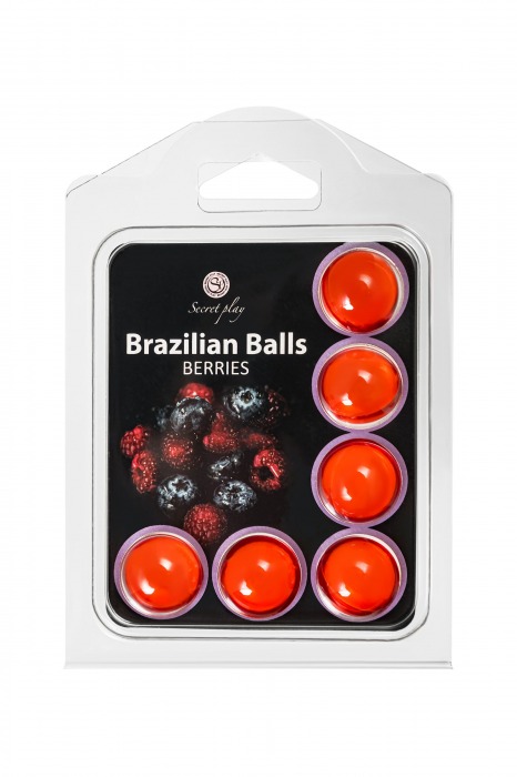 Набор из 6 шариков с массажным маслом Brazilian Balls с ароматом ягод - Secret Play - купить с доставкой в Мурманске