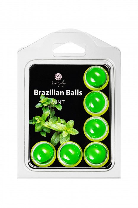 Набор из 6 шариков с массажным маслом Brazilian Balls с ароматом мяты - Secret Play - купить с доставкой в Мурманске