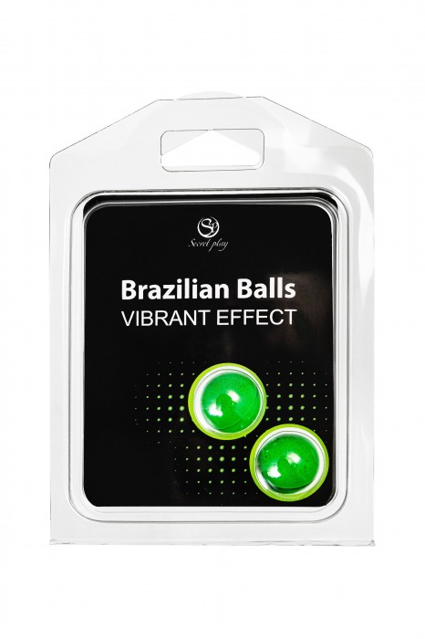 Набор из 2 шариков с массажным маслом Brazilian Balls с эффектом вибрации - Secret Play - купить с доставкой в Мурманске