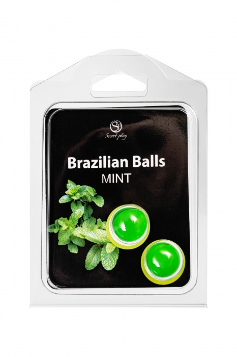 Набор из 2 шариков с массажным маслом Brazilian Balls с ароматом мяты - Secret Play - купить с доставкой в Мурманске