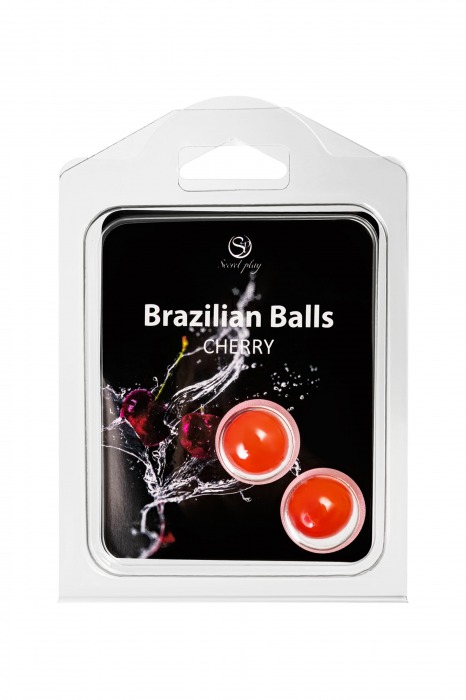 Набор из 2 шариков с массажным маслом Brazilian Balls с ароматом вишни - Secret Play - купить с доставкой в Мурманске