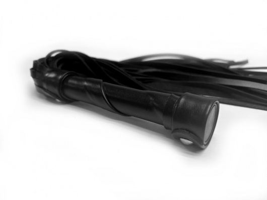 Черная кожаная плеть Gothic charm - 54 см. - БДСМ Арсенал - купить с доставкой в Мурманске