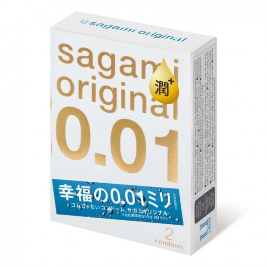 Увлажнённые презервативы Sagami Original 0.01 Extra Lub - 2 шт. - Sagami - купить с доставкой в Мурманске