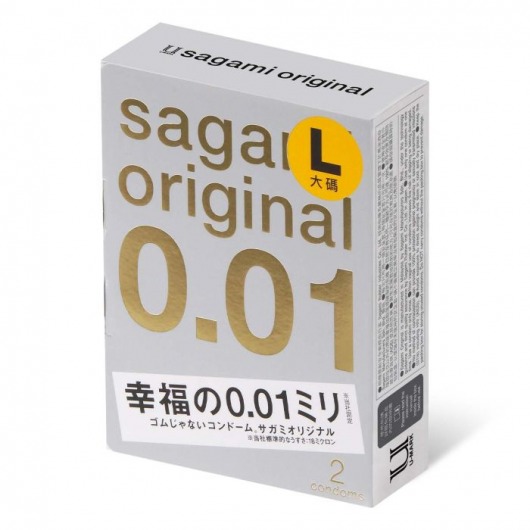 Презервативы Sagami Original 0.01 L-size увеличенного размера - 2 шт. - Sagami - купить с доставкой в Мурманске