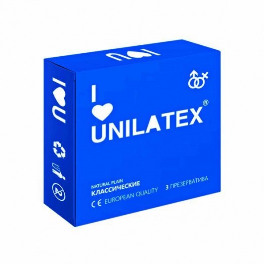 Классические презервативы Unilatex Natural Plain - 3 шт. - Unilatex - купить с доставкой в Мурманске