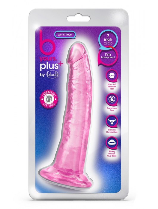 Розовый фаллоимитатор Lust N’ Thrust - 20,5 см. - Blush Novelties