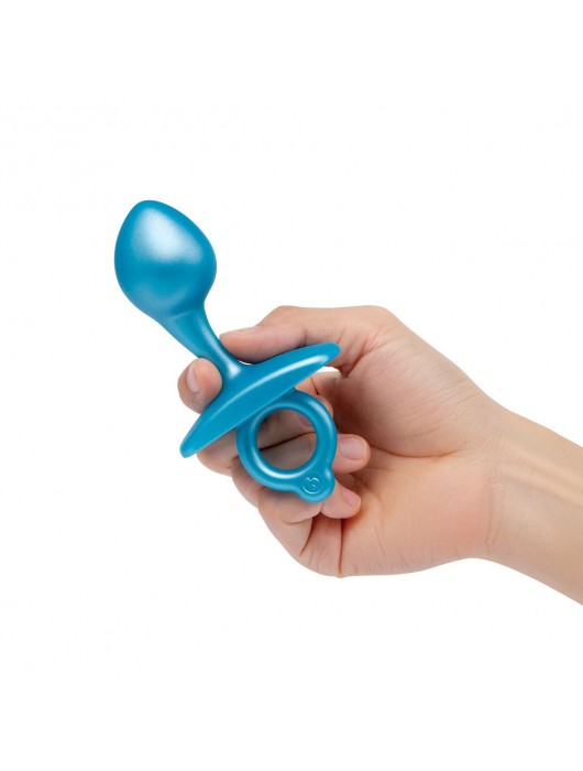 Голубая анальная пробка для массажа простаты Bulb Silicone Prostate Plug - 10,7 см. - b-Vibe - в Мурманске купить с доставкой