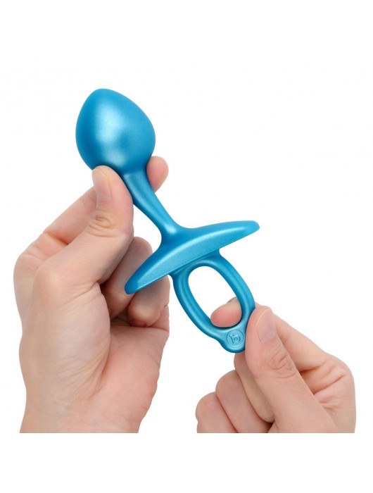 Голубая анальная пробка для массажа простаты Bulb Silicone Prostate Plug - 10,7 см. - b-Vibe - в Мурманске купить с доставкой