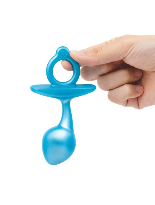 Голубая анальная пробка для массажа простаты Bulb Silicone Prostate Plug - 10,7 см. - b-Vibe - в Мурманске купить с доставкой