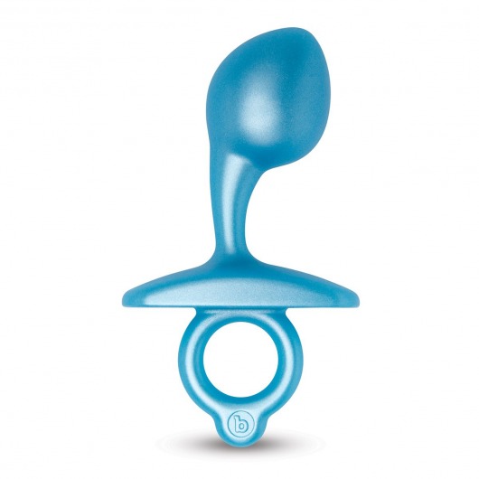 Голубая анальная пробка для массажа простаты Bulb Silicone Prostate Plug - 10,7 см. - b-Vibe - в Мурманске купить с доставкой