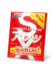 Утолщенный презерватив Sagami Xtreme FEEL LONG с точками - 1 шт. - Sagami - купить с доставкой в Мурманске