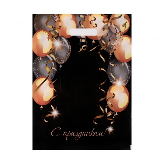 Пакет с вырубной ручкой и принтом в виде шариков (30х40 см) - Сима-Ленд - купить с доставкой в Мурманске