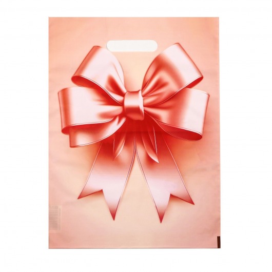 Пакет с принтом в виде банта с вырубной ручкой (30х40 см) - Сима-Ленд - купить с доставкой в Мурманске