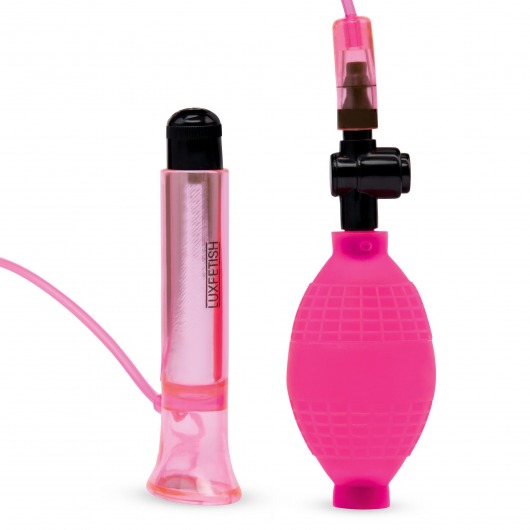 Розовый вакуумный стимулятор для клитора с вибрацией Vibrating Clitoral Pump with Quick Release - Lux Fetish