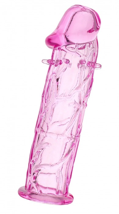 Розовая насадка фаллической формы - 12,5 см. - A-toys - в Мурманске купить с доставкой
