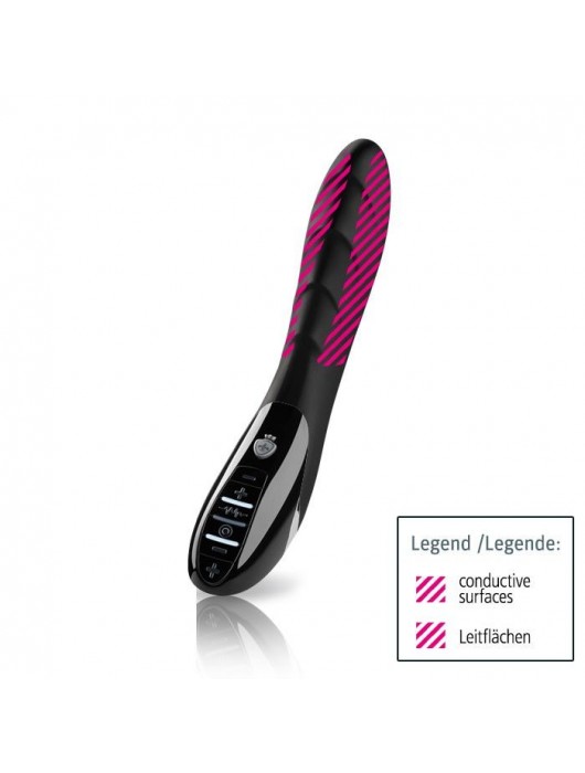 Вибратор с электростимуляцией Sizzling Simon Black Edition - 27 см. - MyStim - купить с доставкой в Мурманске