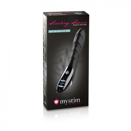 Вибратор с электростимуляцией Sizzling Simon Black Edition - 27 см. - MyStim - купить с доставкой в Мурманске