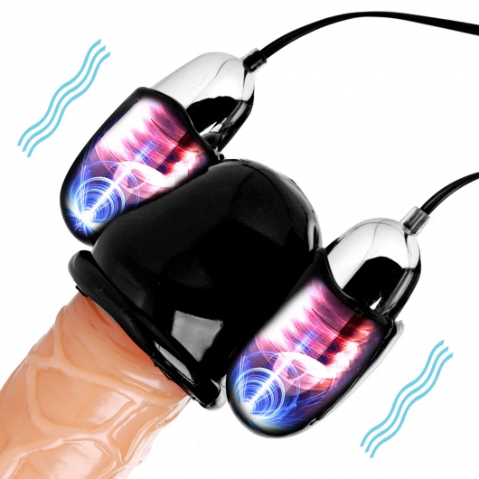 Черная стимулирующая насадка для головки полового члена Multi Speed Vibrating Penis Head Teaser - XR Brands - в Мурманске купить с доставкой