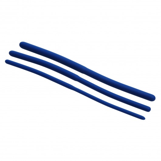 Набор из 3 синих силиконовых уретральных расширителей Invasion Silicone Urethral Sound Trainer Set - XR Brands - купить с доставкой в Мурманске