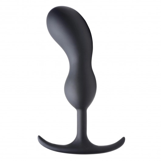 Черный массажер простаты с утяжелителями Premium Silicone Weighted Prostate Plug Large - 18,8 см. - XR Brands - в Мурманске купить с доставкой