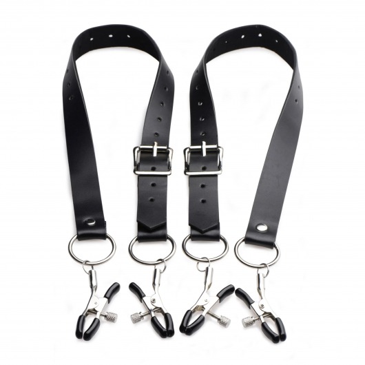 Ремни с зажимами для половых губ Spread Labia Spreader Straps with Clamps - XR Brands - купить с доставкой в Мурманске