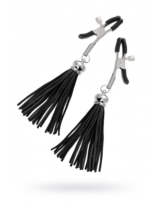 Зажимы на соски «Прищепки» с черными кисточками из замши - Pecado - купить с доставкой в Мурманске