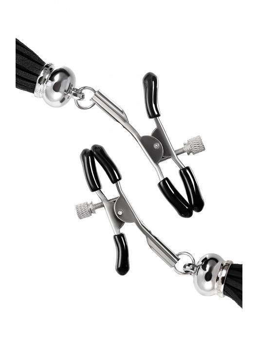 Зажимы на соски «Прищепки» с черными кисточками из замши - Pecado - купить с доставкой в Мурманске