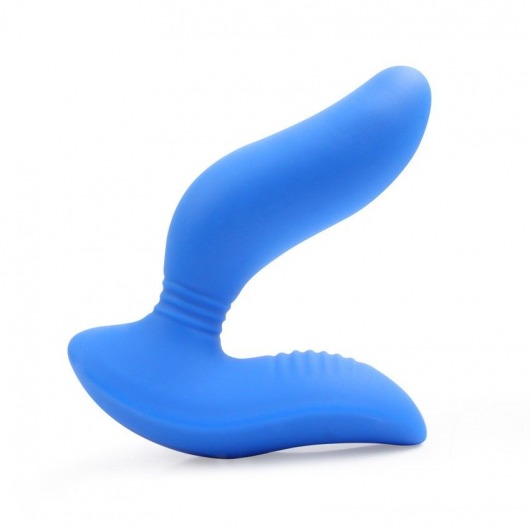 Синий вибромассажер простаты 3,5’’ Curve P-spot Massager - 12 см. - Erokay - в Мурманске купить с доставкой