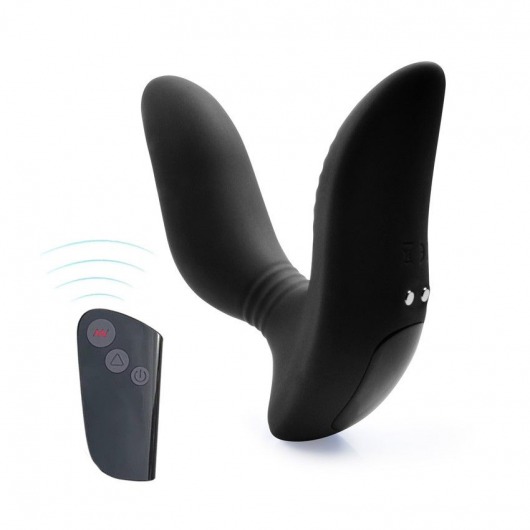 Черный вибромассажер простаты 3,5’’ Remote Control Curve P-spot Massager - 12 см. - Erokay - в Мурманске купить с доставкой