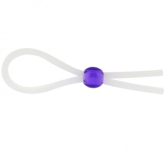 Прозрачное лассо с фиолетовой бусиной SILICONE COCK RING WITH BEAD LAVENDER - NMC - в Мурманске купить с доставкой