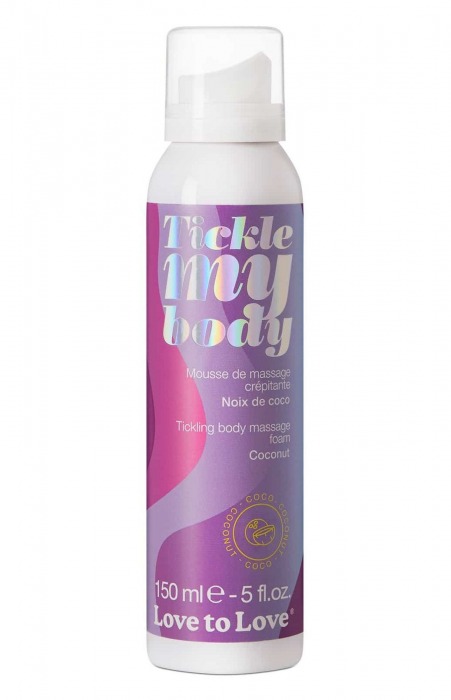 Массажная хрустящая пенка Tickle My Body Coconut с ароматом кокоса - 150 мл. - Love to Love - купить с доставкой в Мурманске
