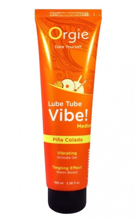 Гель с эффектом вибрации Lube Tube Vibe Medium Pina Colada - 100 мл. - ORGIE - купить с доставкой в Мурманске