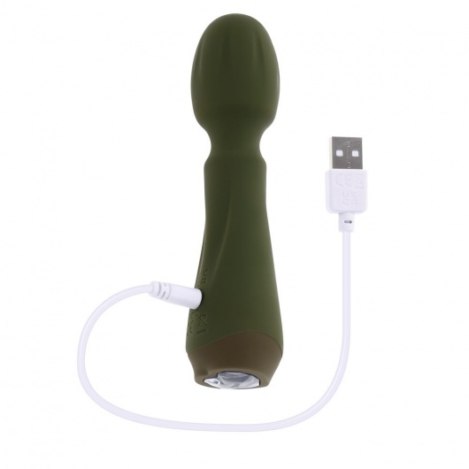 Мини-вибромассажёр цвета хаки Heartfelt - 13,4 см. - Selopa