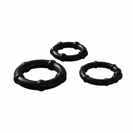 Набор из 3 черных эрекционных колец Babooom Ring Set - Adrien Lastic - в Мурманске купить с доставкой