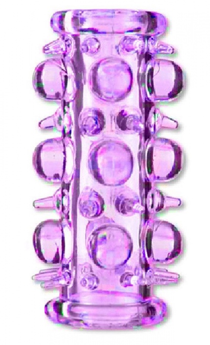 Фиолетовая насадка на пенис с шипами и шишечками - Boys of Toys - в Мурманске купить с доставкой