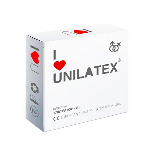 Ультратонкие презервативы Unilatex Ultra Thin - 3 шт. - Unilatex - купить с доставкой в Мурманске