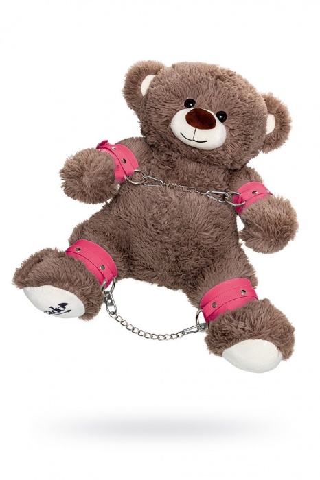Бондажный набор: бурый мишка с розовыми оковами и наручниками - Pecado - купить с доставкой в Мурманске